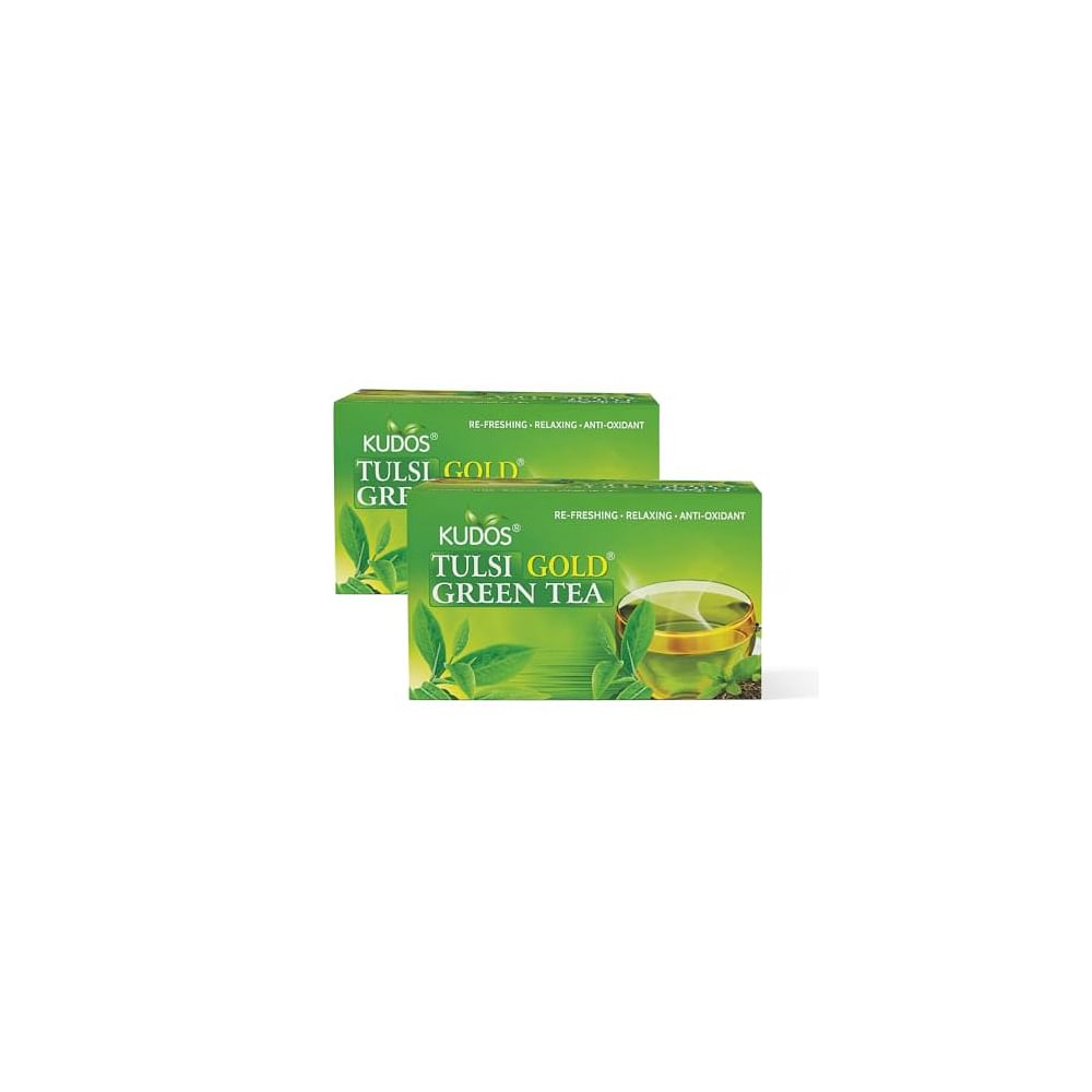 TULSI GOLD GREEN TEA 25 TEA BAGS KUDOS (PACK OF 2)