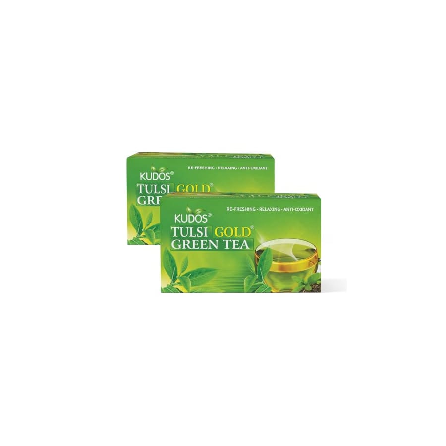 TULSI GOLD GREEN TEA 25 TEA BAGS KUDOS (PACK OF 2)