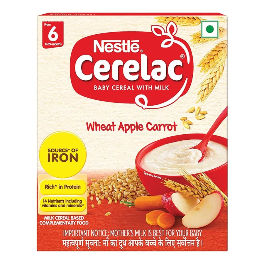 NESTLE CERELAC BABY CEREAL WITH MILK , WHEAT APPLE CARROT ,STAGE 1