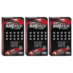 MANFORCE EXTRA DOTTED LITCHI FLAVOURED CONDOMS - 30 PIECES (PACK OF 3)
