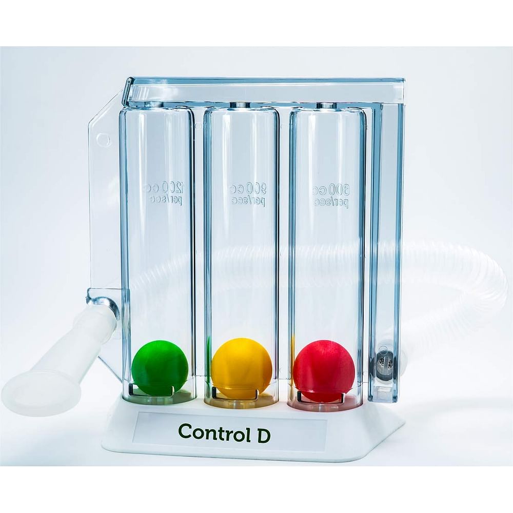 DEEP BREATHING LUNG EXERCISER - 3-CHAMBER INCENTIVE STYLE SPIROMETER