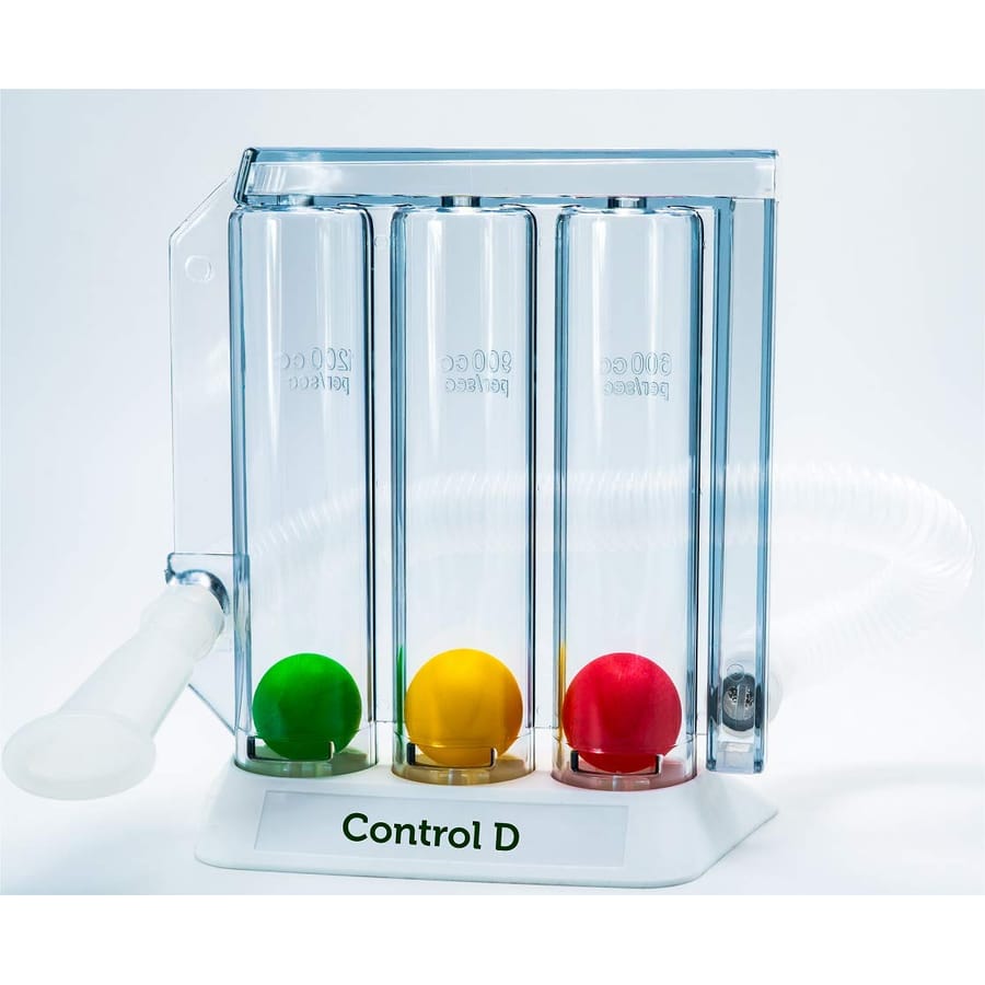DEEP BREATHING LUNG EXERCISER - 3-CHAMBER INCENTIVE STYLE SPIROMETER