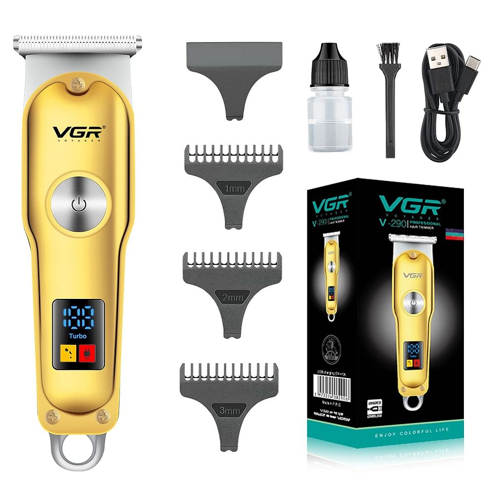 VGR V-290 Professional Cordless Hair Clippers Cutter Rechargeable Wireless Hair Grooming Set Beard Trimming Beard Styling Rechargeable Li-ion Battery 600mAh