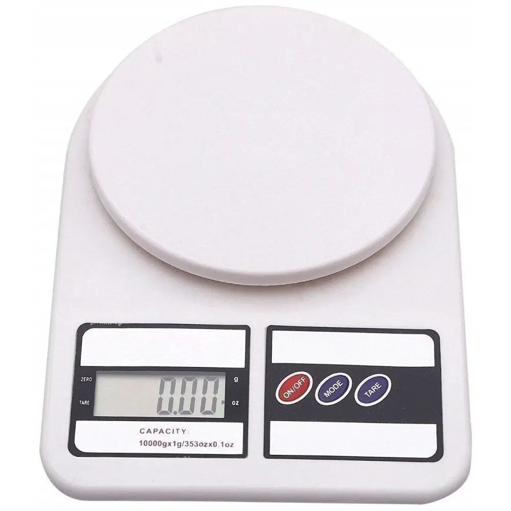 ELECTRONIC KITCHEN DIGITAL WEIGHING SCALE WHITE 10 KG