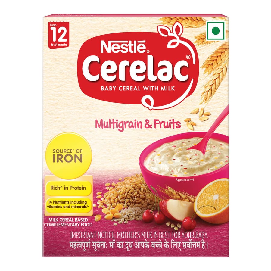 NESTLE CERELAC MULTIGRAIN & FRUITS STAGE 4 FORTIFIED BABY CEREAL (12 MONTHS+)