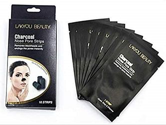 LAKYOU BEAUTY CHARCOAL NOSE PORE STRIPS CLEANSING (REMOVES BLACKHEADS AND UNCLOGS PORES, 10 STRIPS IN PACK OF 1