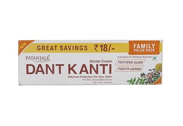 PATANJALI DANT KANTI NATURAL TOOTHPASTE 200 G + 100 G + 1 TOOTHBRUSH