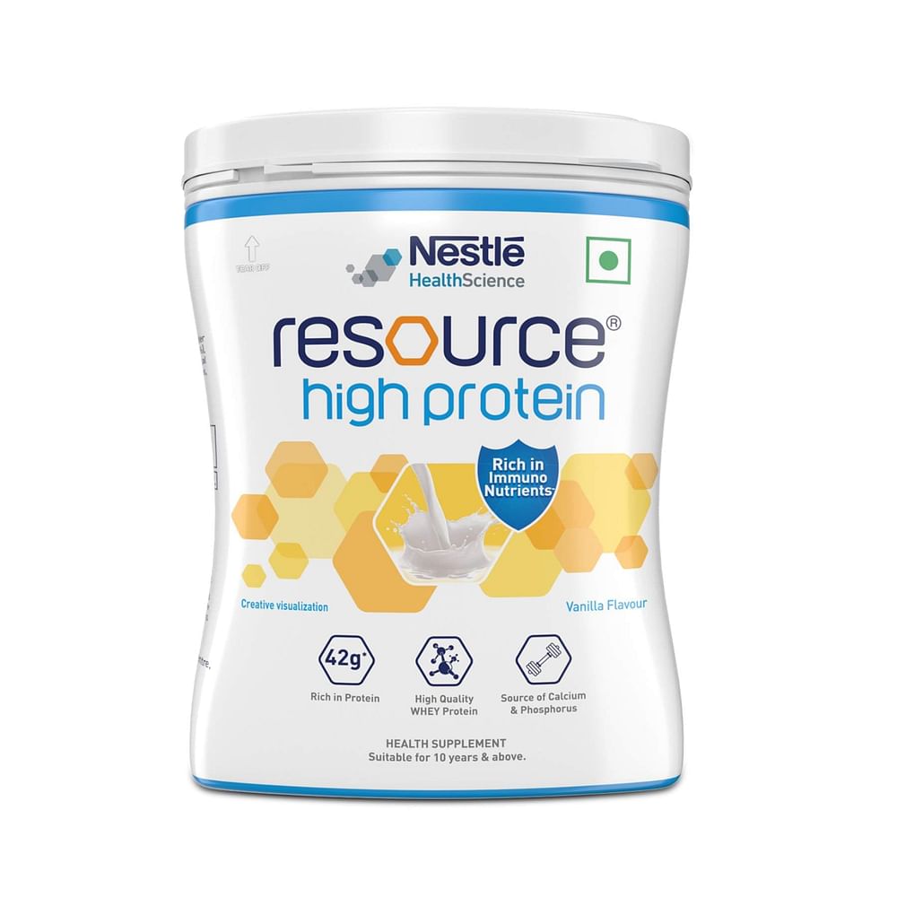 NESTLE RESOURCE HIGH PROTEIN VANILLA FLAVOUR POWDER, 400 GM