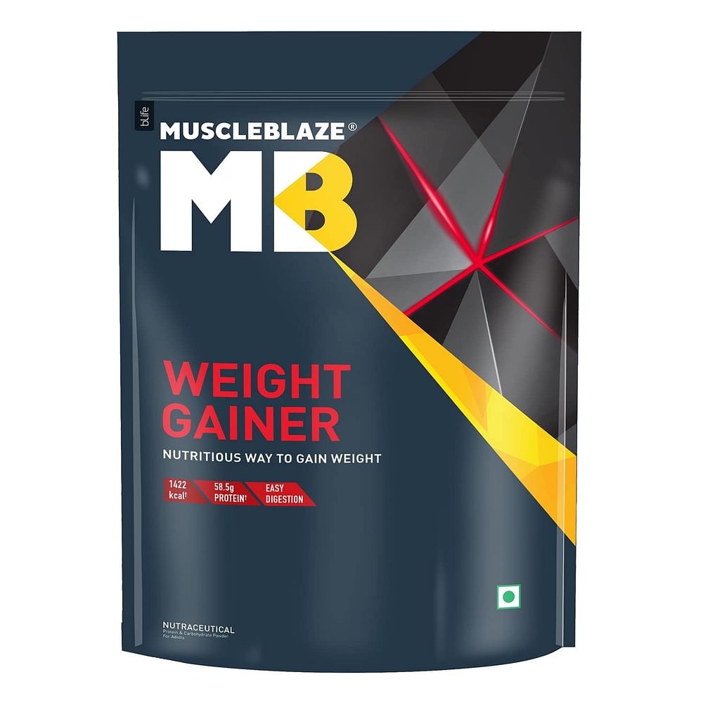 MUSCLEBLAZE WEIGHT GAINER POWDER WITH ADDED DIGEZYME (CHOCOLATE, PACK OF 1 KG / 2.2 LB)