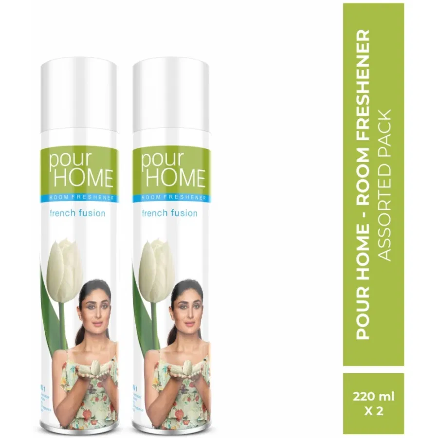 POUR HOME FRENCH FUSION ROOM AIR FRESHENER SPRAY - 270ML EACH (PACK OF 2) | LONG-LASTING FRAGRANCE -