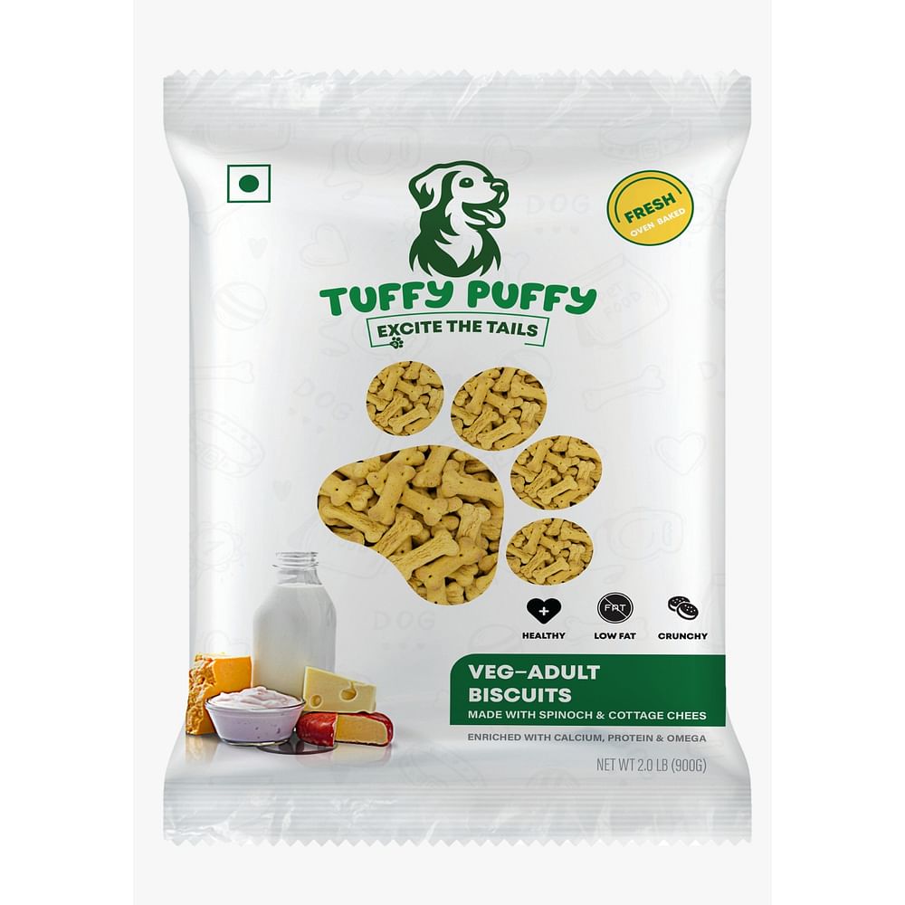 Veg Dog Biscuits For Adult, Made with Spinach, Cheese & Milk