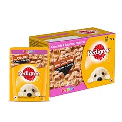 PEDIGREE GRAVY CHUNKS FOR PUPPY CHICKEN 1.05 KG (15X0.07 KG) WET YOUNG DOG FOOD