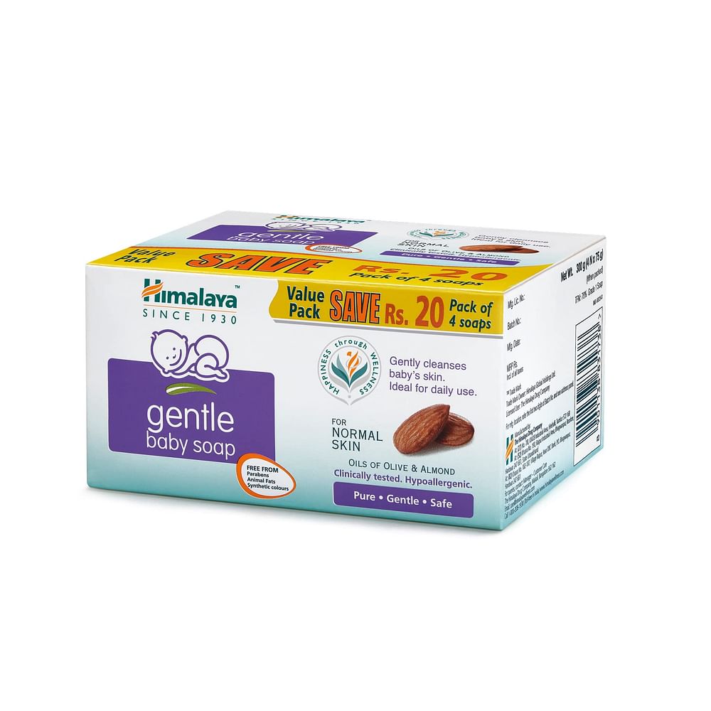 HIMALAYA GENTLE BABY SOAP 75 G (PACK OF 4)