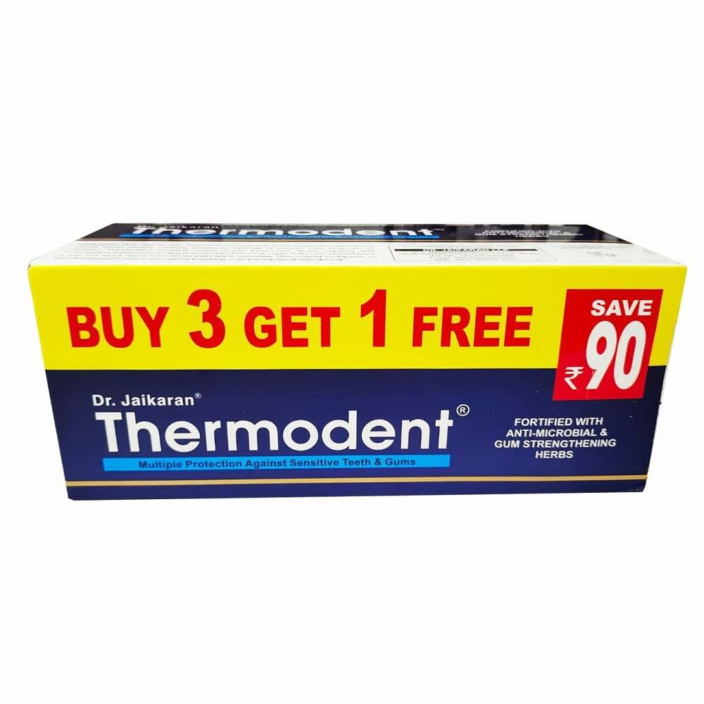 DR. JAIKARAN THERMODENT SENSITIVE CARE HERBAL TOOTHPASTE WITH NO ARTIFICIAL FLAVOUR, NO PARABENS- 100G (PACK OF 3)