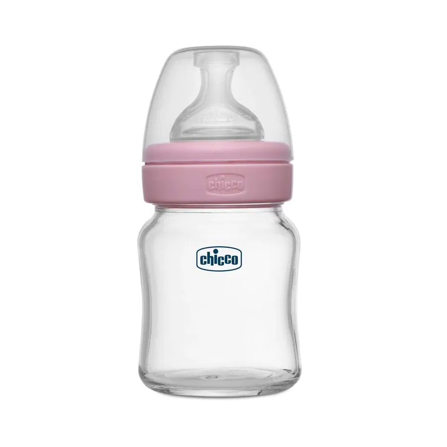 CHICCO WELL-BEING GLASS FEEDING BOTTLE (120ML, SLOW FLOW) NEUTRAL