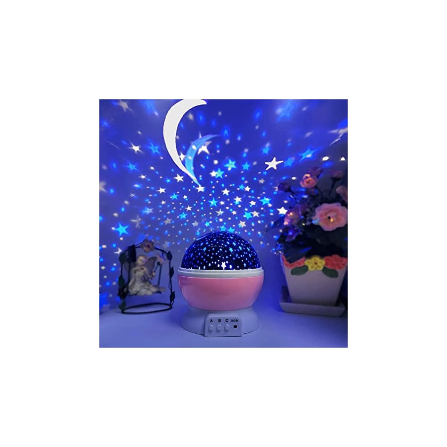 STAR MASTER ROTATING 360 DEGREE MOON NIGHT LIGHT LAMP PROJECTOR WITH COLORS AND USB CABLE, LAMP FOR KIDS ROOM NIGHT BULB