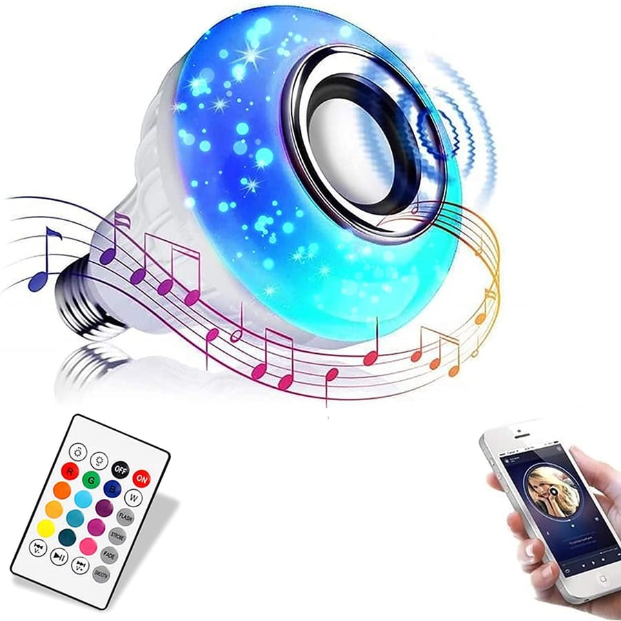 LED MUSIC LIGHT BULB WITH BLUETOOTH SPEAKER RGB SELF CHANGING COLOR LAMP BUILT-IN AUDIO SPEAKER FOR HOME, BEDROOM, LIVING ROOM, PARTY DECORATION
