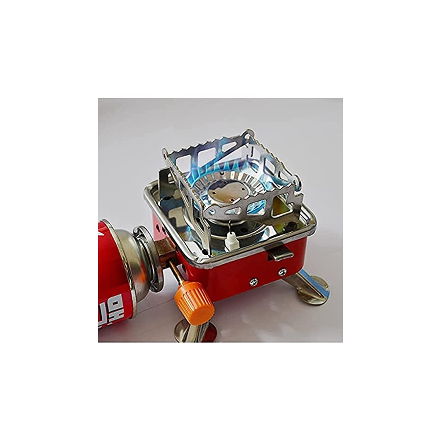 PORTABLE GAS STOVE  FOR OUTDOOR CAMPING, HIKING, TRAVELLING, TO COOKING THE FOOD | STAINLESS STEEL CYLINDER, FOLDING FURNACE, CAMPING EQUIPMENT, GASTOVE WITH POUCH