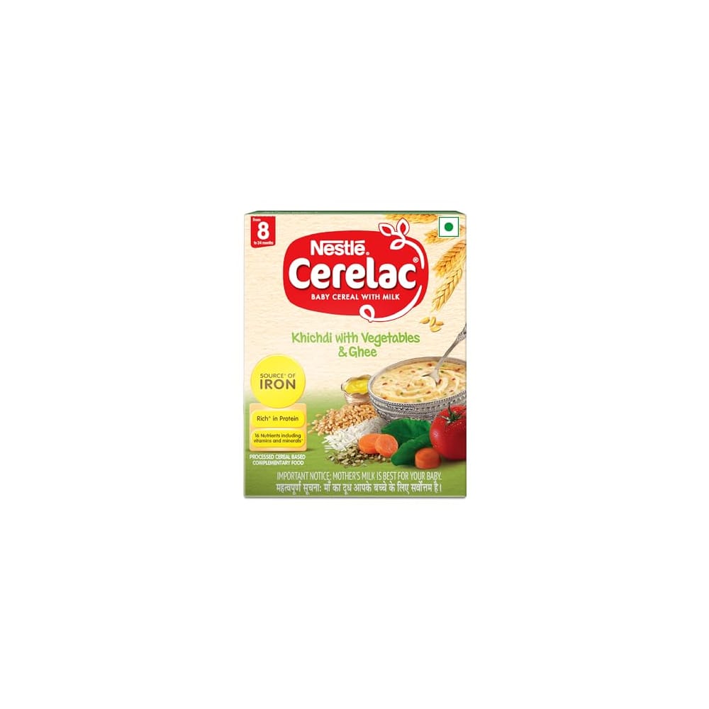 NESTLE CERELAC BABY CEREAL WITH MILK , KHICHDI WITH VEGETABLES & GHEE, STAGE 2