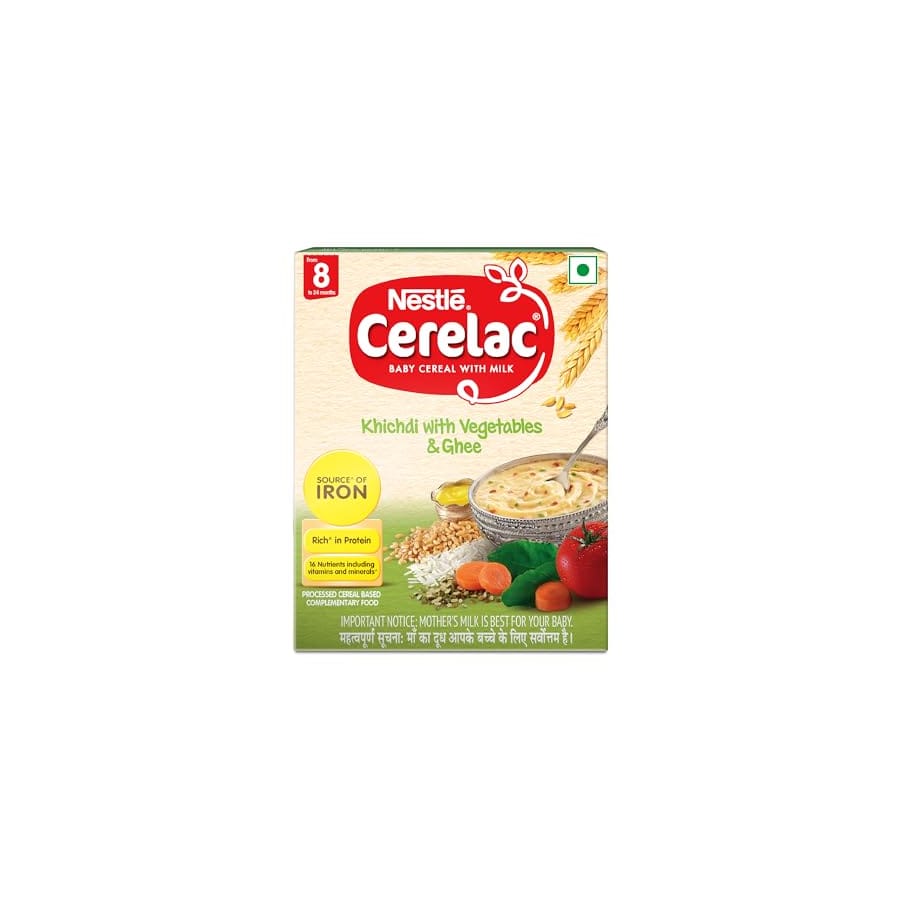 NESTLE CERELAC BABY CEREAL WITH MILK , KHICHDI WITH VEGETABLES & GHEE, STAGE 2