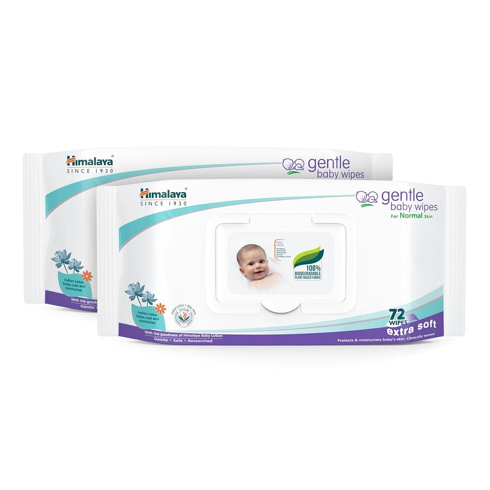 HIMALAYA GENTLE BABY WIPES 72 PCS (PACK OF 2)