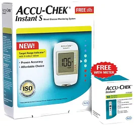 ACCUCHECK INSTANT S GLUCOMETER -10 STRIP FREE